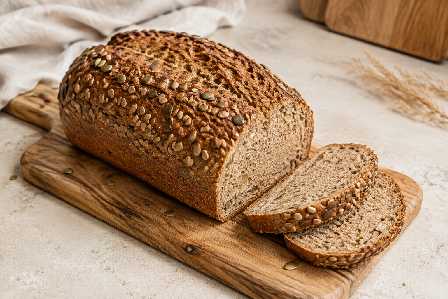 Ambachtelijk Volkorenbrood met Zonnebloempitten