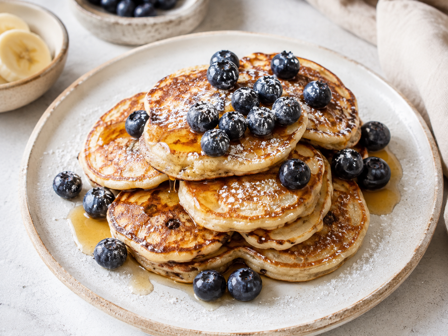Bananenpannenkoekjes met blauwe bessen