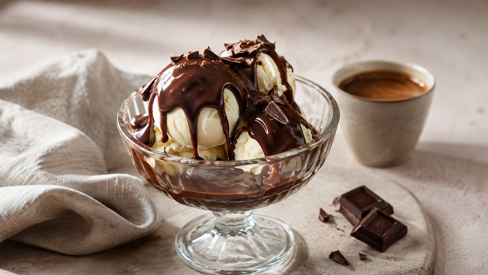 Klassieke Dame Blanche met Warme Chocoladesaus