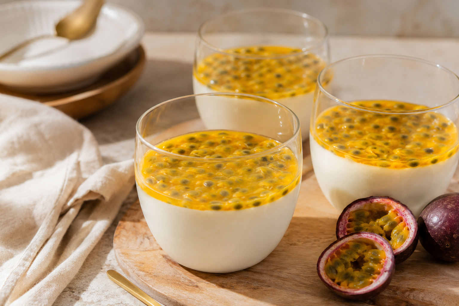 Panna Cotta met Passievrucht en Vanille